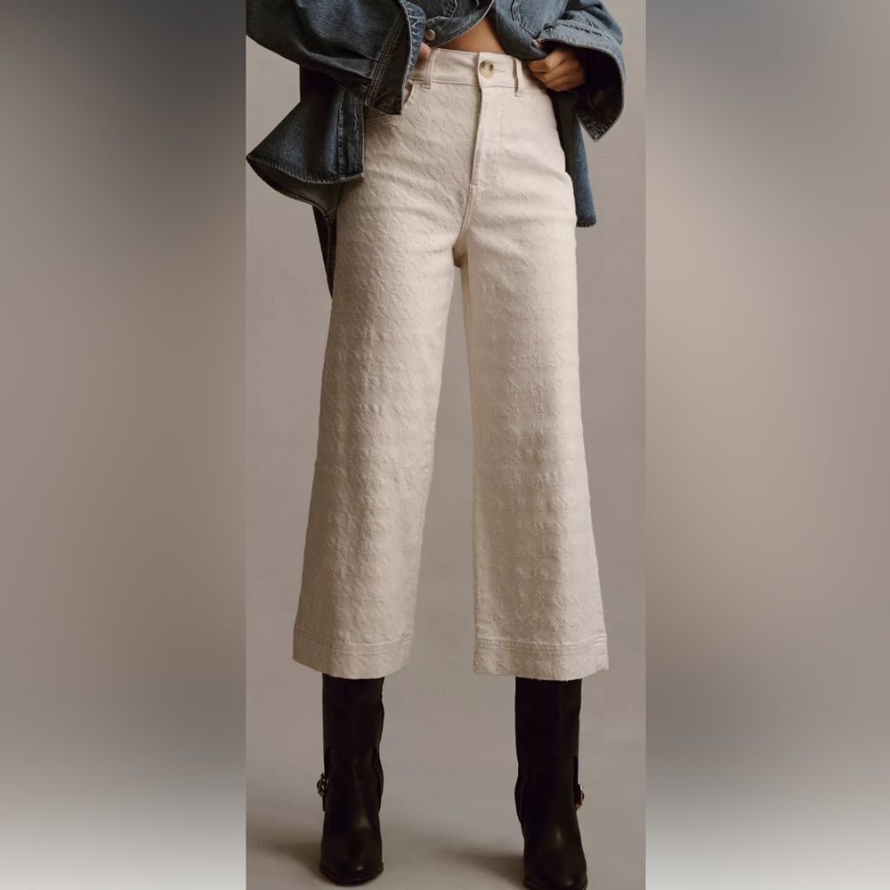 Pilcro and the Letterpress Cream Wide Leg Pants